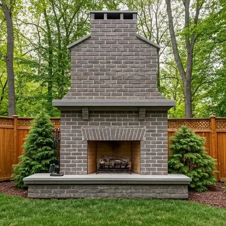 Stunning outdoor brick fireplace restoration in a Lino Lakes backyard